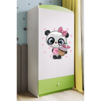 Babydreams | šatní skříň | zelená/bílá | panda