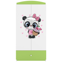 Babydreams | šatní skříň | zelená/bílá | panda