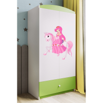 Babydreams | šatní skříň | zelená/bílá | princezna a kůň