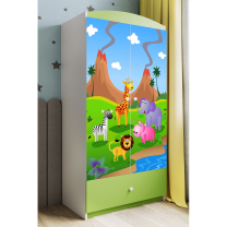 Babydreams | šatní skříň | zelená/bílá | safari
