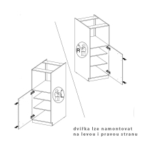 LARA gr | vysoká skříňka 60DKPL-162 1F pro vestavnou troubu | 60 cm | UNI | šedá lesk