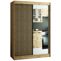 Šatní skříň Lamelo 2 - 150 | artisan/černá