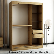 Šatní skříň Lamelo 2 - 150 | artisan/černá