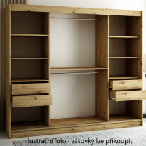 Šatní skříň Lamelo 2 - 250 | artisan/černá