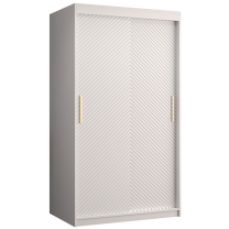 Šatní skříň Riflo Slim 1 | 100 cm | reliéf rybí kosti | bílá