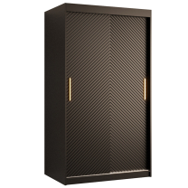 Šatní skříň Riflo Slim 1 | 100 cm | reliéf rybí kosti | černá
