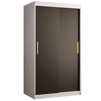 Šatní skříň Riflo Slim 1 | 100 cm | reliéf rybí kosti | bílá/černá