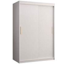 Šatní skříň Riflo Slim 1 | 120 cm | reliéf rybí kosti | bílá