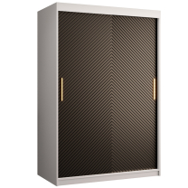 Šatní skříň Riflo Slim 1 | 120 cm | reliéf rybí kosti | bílá/černá