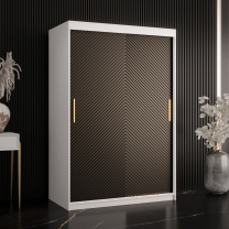 Šatní skříň Riflo Slim 1 | 120 cm | reliéf rybí kosti | bílá/černá