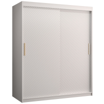 Šatní skříň Riflo Slim 1 | 150 cm | reliéf rybí kosti | bílá