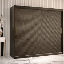 Šatní skříň Riflo Slim 1 | 200 cm | reliéf rybí kosti | černá