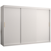Šatní skříň Riflo Slim 1 | 250 cm | reliéf rybí kosti | bílá