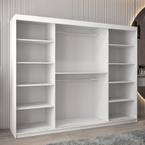 Šatní skříň Riflo Slim 1 | 250 cm | reliéf rybí kosti | bílá