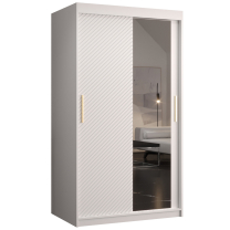 Šatní skříň Riflo Slim 2 | 100 cm | reliéf rybí kosti | bílá