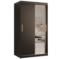 Šatní skříň Riflo Slim 2 | 100 cm | reliéf rybí kosti | černá