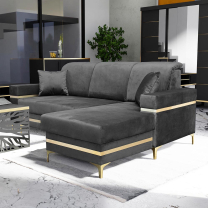 Sedací souprava GOLDEN MINI | pravá | glamour styl | šedá