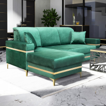 Sedací souprava GOLDEN MINI | levá | glamour styl | šedá