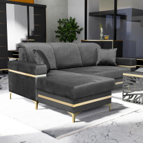 Sedací souprava GOLDEN MINI | levá | glamour styl | šedá