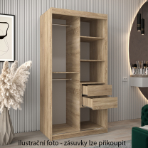 Šatní skříň Tokyo 1 | 100 cm | sonoma/bílá