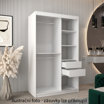 Šatní skříň Tokyo 1 | 120 cm | bílá/černá