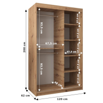 Šatní skříň Tokyo 1 | 120 cm | sonoma/bílá
