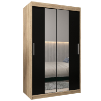 Šatní skříň Tokyo 1 | 120 cm | sonoma/černá