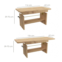 Konferenční stolek JANEK 2v1 | rozkládací 116-156 cm | artisan
