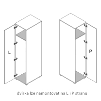 VERINA o | šatní skříň 4 | 47 cm | s šatní tyčí | černá/ořech
