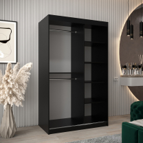 Šatní skříň Riflo Wave 1 | 120 cm | černá