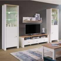 BERG | TV stolek 15 | 112 cm | krémová/dub zlatý