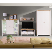 BERG | TV stolek 15 | 112 cm | krémová/dub zlatý