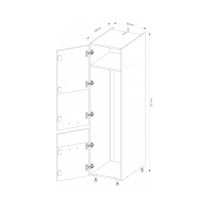 Kuchyňská linka GLAMOUR b | 145x312,5x172,5 cm | bílá mat