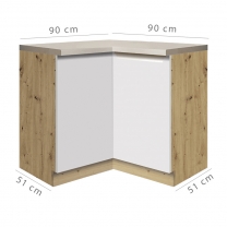 Kuchyňská linka GLAMOUR b | 145x312,5x172,5 cm | bílá mat