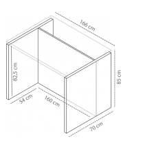 Kuchyňský ostrůvek KW 166x70 cm + stůl KS 130x80 + police KNM | ARTISAN