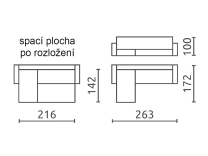 Sedací souprava SALVO III | 263x172 cm | pravá | rozkládací + úložný prostor | VÝBĚR LÁTEK