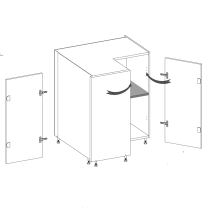 Kuchyňská linka GLAMOUR b | 232,5x290 cm | bílá mat