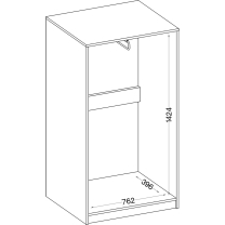 MELTA | skříň s šatní tyčí AR108 | 79,9 cm | artisan