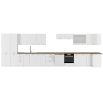 EKO WHITE | vysoká skřínka 60DK-210 2F potravinová | bílá mat