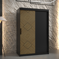 Šatní skříň Kair | 120 cm | černá/jasan světlý