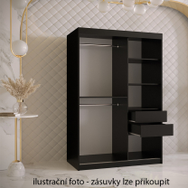 Šatní skříň Kair | 120 cm | černá/jasan světlý