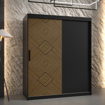 Šatní skříň Kair | 150 cm | černá/jasan světlý