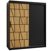 Šatní skříň Lima | 150 cm | černá/jasan