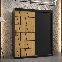 Šatní skříň Lima | 150 cm | černá/jasan