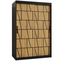Šatní skříň Lima 1 | 120 cm | černá/jasan