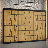 Šatní skříň Lima 1 | 250 cm | černá/jasan