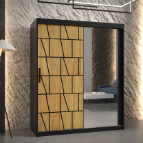 Šatní skříň Lima 2 | 150 cm | černá/jasan