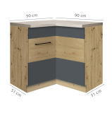 Kuchyňská linka INFINITY s | 170x310 + 145 cm | artisan/šedá mat
