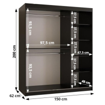 Šatní skříň Bluszcz | 150 cm | bílá