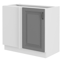 STILO bs | dolní skříňka 105ND 1F rohová s policí | 105x60 cm | bílá/šedá | UNI dvířka